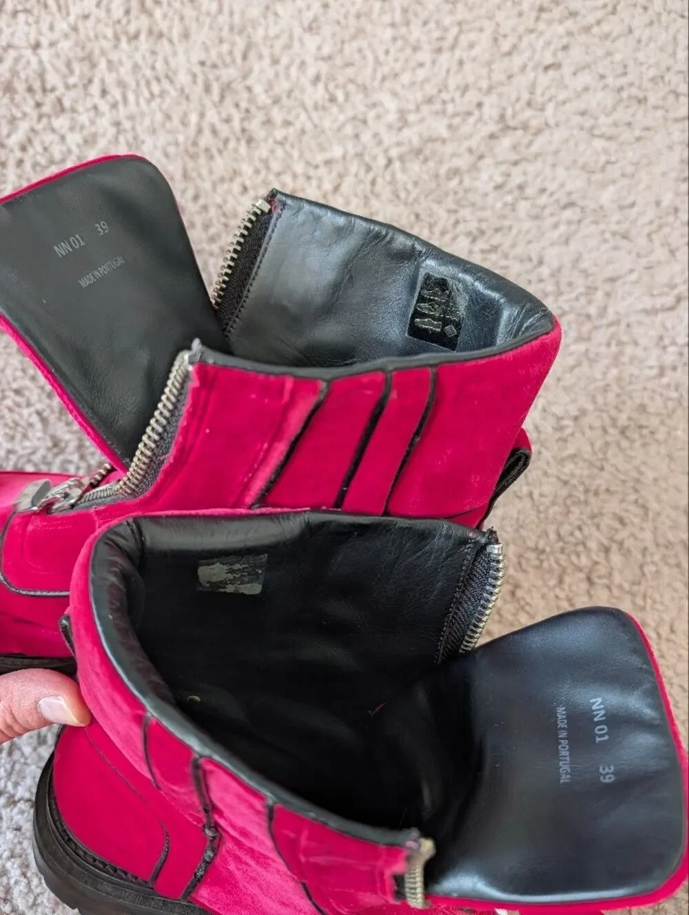 Pierre Hardy Womens Fuschia Pink Machina Platform Front Zip Ankle Boots Size 9